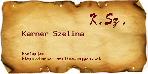Karner Szelina névjegykártya